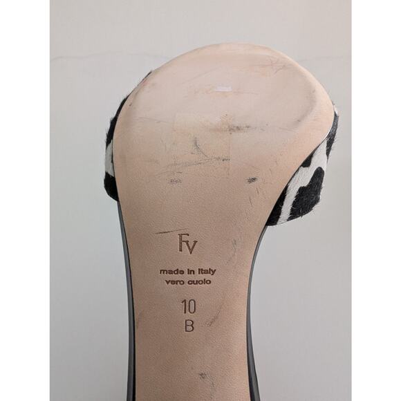 Women's Frances Valentine Block Heel Chunky Heel Animal Print Open Toe Size 10 - Picture 7 of 11